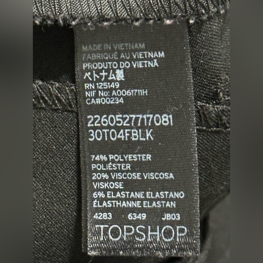 Topshop Tall 4 pants black straight cut long length dress slacks - Picture 9 of 12